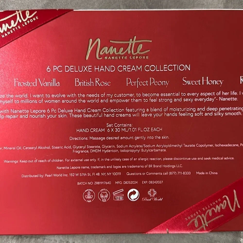 nanette lepore 6 pc Deluxe Hand Cream Collection Gift Pack for Her